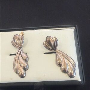 Chic Silver and Gold Leaf Earrings